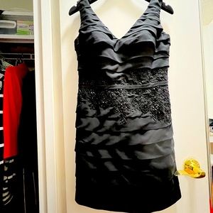 Basix Tiered Black Dress